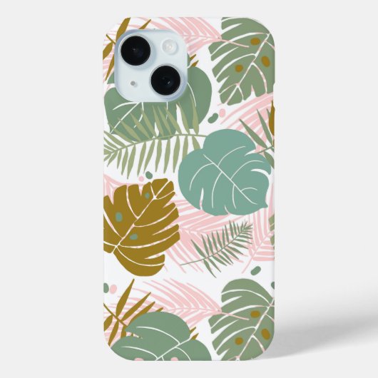 Tropisch gebladerte - Monstera en palmblad patroon Case-Mate iPhone Case (Achterkant)