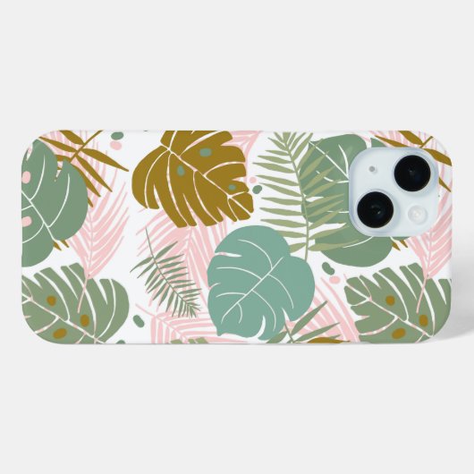 Tropisch gebladerte - Monstera en palmblad patroon Case-Mate iPhone Case (Achterkant (horizontaal))