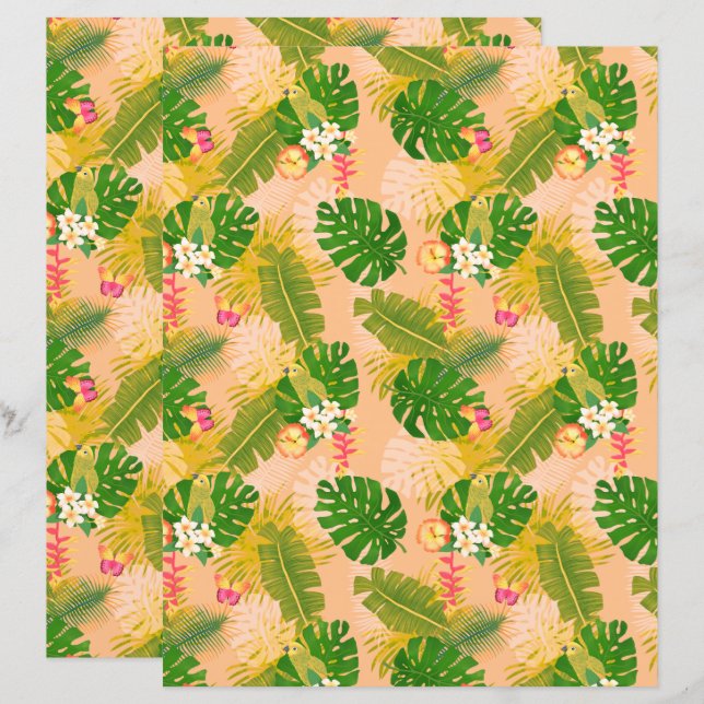 Tropisch gebladerte zomer Sinaasappel (Voorkant / Achterkant)