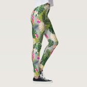 Tropisch gebladerte zomergrijs leggings (Rechts)