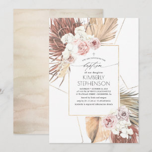 Tropisch gedroogd handpalmbladeren Vloeiend baptis Kaart