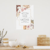 Tropisch gedroogd palm Leaf Boho Wedding Poster (Keuken)