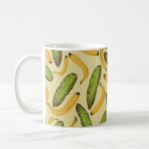 Tropisch Geel Banaanblad Patroon Koffiemok