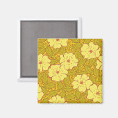 Tropisch geel bloemen patroon magneet (Voorkant / Achterkant)