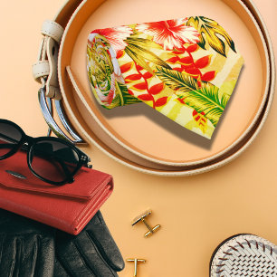 Tropisch geel bloemig Hawaïaans patroon Stropdas