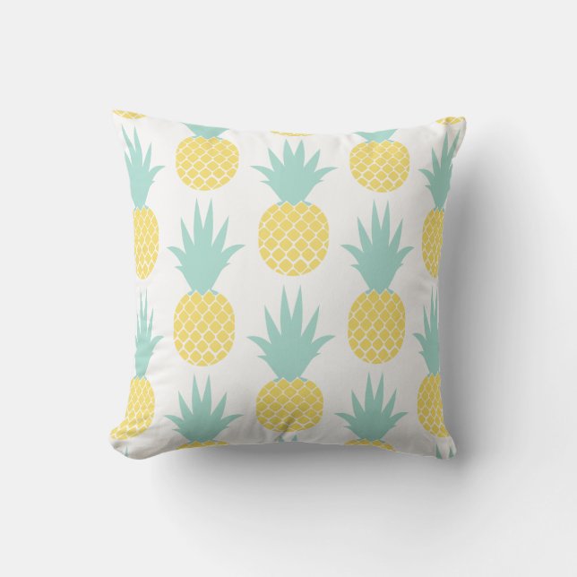 Tropisch geel en ananas buitenkussen (Voorkant)