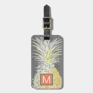 Tropisch gele Pinneapple Bagagelabel