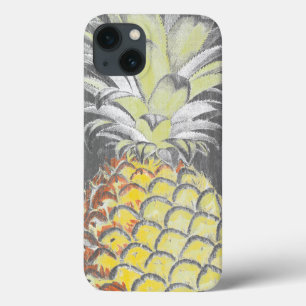 Tropisch gele Pinneapple op grijs iPhone 13 Hoesje