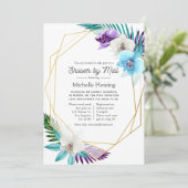 Tropisch Geometrisch Baby shower per post Kaart (Staand voorkant)