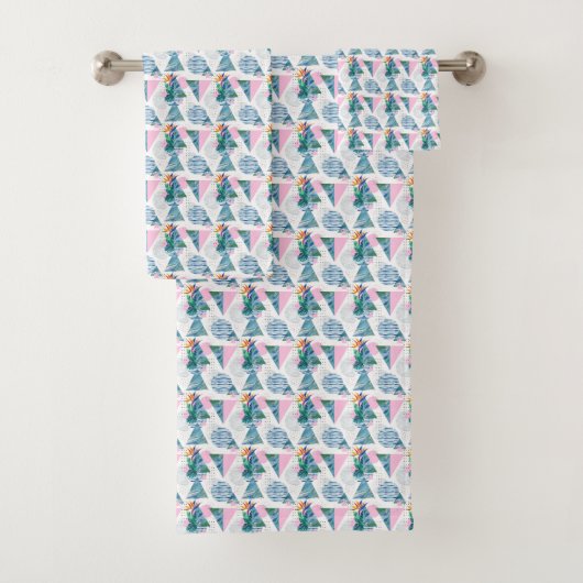 Tropisch geometrisch patroon bad handdoek (Insitu)