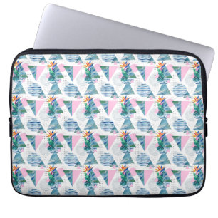 Tropisch geometrisch patroon laptop sleeve