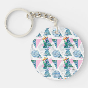 Tropisch geometrisch patroon sleutelhanger