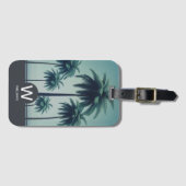 Tropisch gepersonaliseerd monogram bagagelabel (Voorkant (horizontaal))