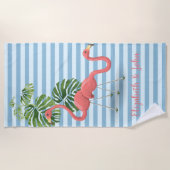 Tropisch, gestreept, gevarieerd strandlaken (Voorkant)