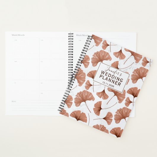 Tropisch Gingko Foliage Terracotta Wedding Planner (Display)