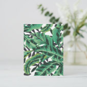 Tropisch glam Banana Leaf Pattern Briefkaart (Staand voorkant)
