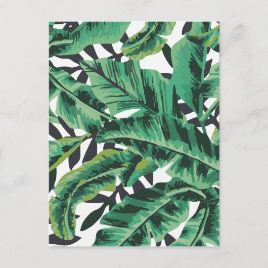 Tropisch glam Banana Leaf Pattern Briefkaart (Voorkant)