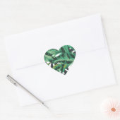 Tropisch glam Banana Leaf Pattern Hart Sticker (Envelop)