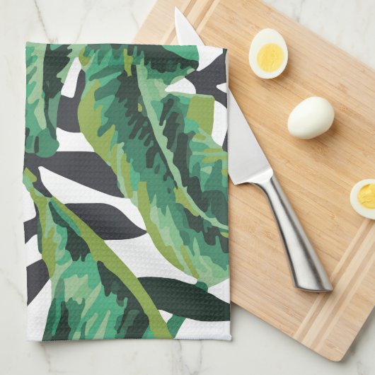 Tropisch glam Banana Leaf Pattern Theedoek (Quarter Fold)