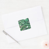 Tropisch glam Banana Leaf Pattern Vierkante Sticker (Envelop)