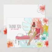 Tropisch Glitter vrijgezellenfeest Roodharige Brui Bedankkaart (Voorkant / Achterkant)