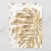 Tropisch Gold Monstera Leaf White Design (Voorkant / Achterkant)