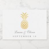 Tropisch Golden Pineapple Luau Sparkling Wijnetiket (Enkel label)