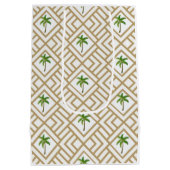 Tropisch goud geometrische palmboom medium cadeauzakje (Achterkant)