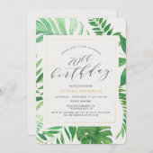 Tropisch Goud Groen 70e Verrassing Verjaardagsfees Kaart (Voorkant / Achterkant)