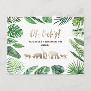 Tropisch goud moderne kleurrijke mam-to-be briefkaart