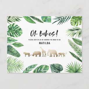 Tropisch goud moderne kleurrijke mam-to-be briefkaart