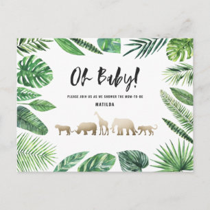 Tropisch goud moderne kleurrijke moeder-to-be briefkaart