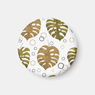 Tropisch goud: Monstera Leaf Waterverf Magneet