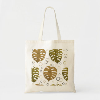 Tropisch goud: Monstera Leaf Waterverf Tote Bag
