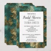 Tropisch goud smaragdgroen blad Vrijgezellenfeest Kaart (Voorkant / Achterkant)