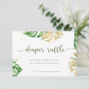 Tropisch goudBaby shower, dunne Kaart Raffle