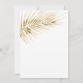 Tropisch gouden palm trouwdag kaart (Achterkant)