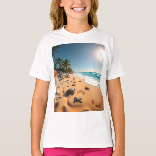 Tropisch Gouden Schelp Strand Chic T-shirt