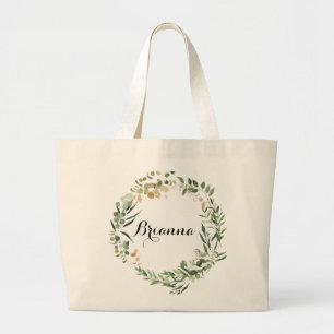 Tropisch goudgroen olievlek Bridesmaid Grote Tote Bag