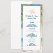 Tropisch goudpalm Beach Photo Weddenschap Menu (Voorkant / Achterkant)