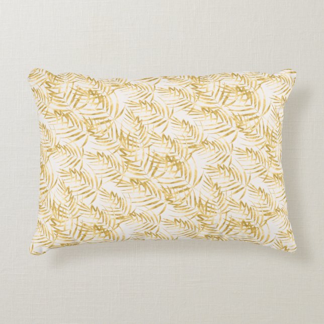 Tropisch goudpalm Leaf Accent Kussen (Voorkant)