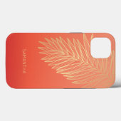 Tropisch goudpalm leder, Jouw naam, rood Case-Mate iPhone Case (Achterkant (horizontaal))