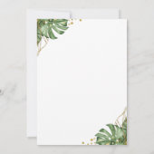 Tropisch Greenery Gold Arch Photo Afstuderen Aankondiging (Achterkant)