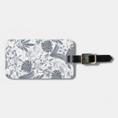 Tropisch grijs bloemengroen bagagelabel (Voorkant horizontaal)