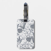 Tropisch grijs bloemengroen bagagelabel (Achterkant verticaal)