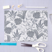 Tropisch grijs bloemengroen tissuepapier (Craft)