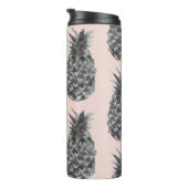 Tropisch grijs en roze anananassap patroon met naa thermosbeker (Geroteerd rechts)