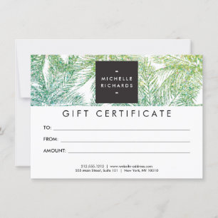 Tropisch groen/Aqua Glitter Palms Gift Kaart