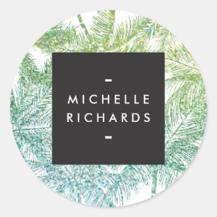 Tropisch groen/Aqua Glitter Palms Stickers