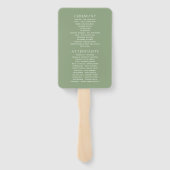 Tropisch groen blad Bruiloftsprogramma Handwaaier (Achterkant)